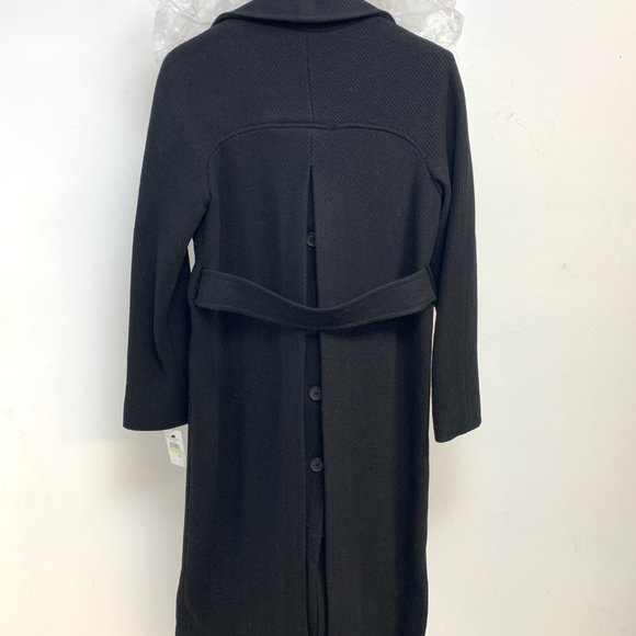 Andrew Marc NWT Elegant BLACK Sculpted Twill Double-Breasted Coat size 2,4,6,14 - Picture 6 of 7